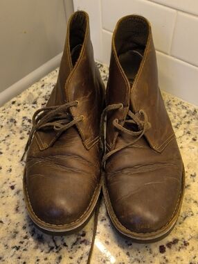 Clarks Brown Leather Men's Chukka Boots Size 13 Vintage